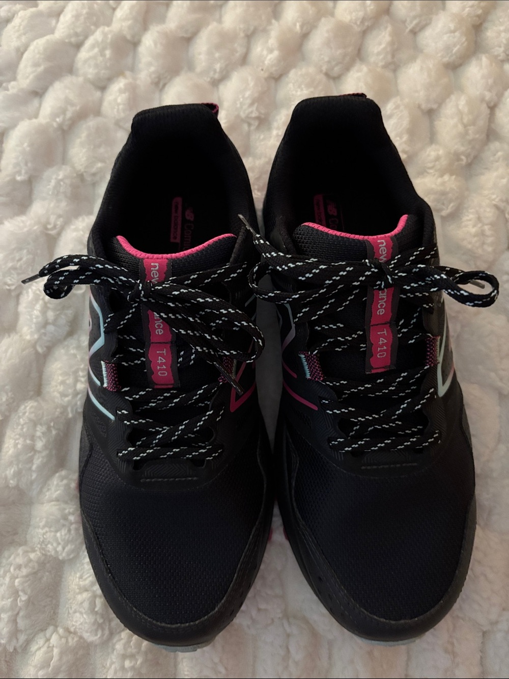 New Balance Black Sneakers with Pink & Light Blue Accents - Picture 2 of 7